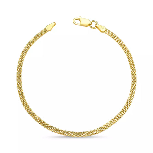 Fizzy Flat Bracelet in 925 Sterling Silver – 18k Gold Plated