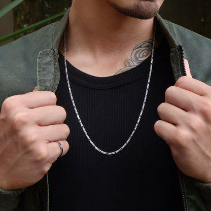Men's Figaro Chain 2 mm in 925 Silver