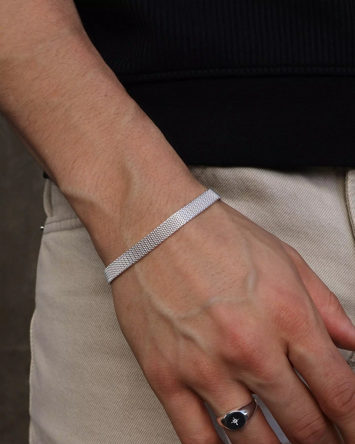 Fizzy Flat XL Men's Bracelet in 925 Silver