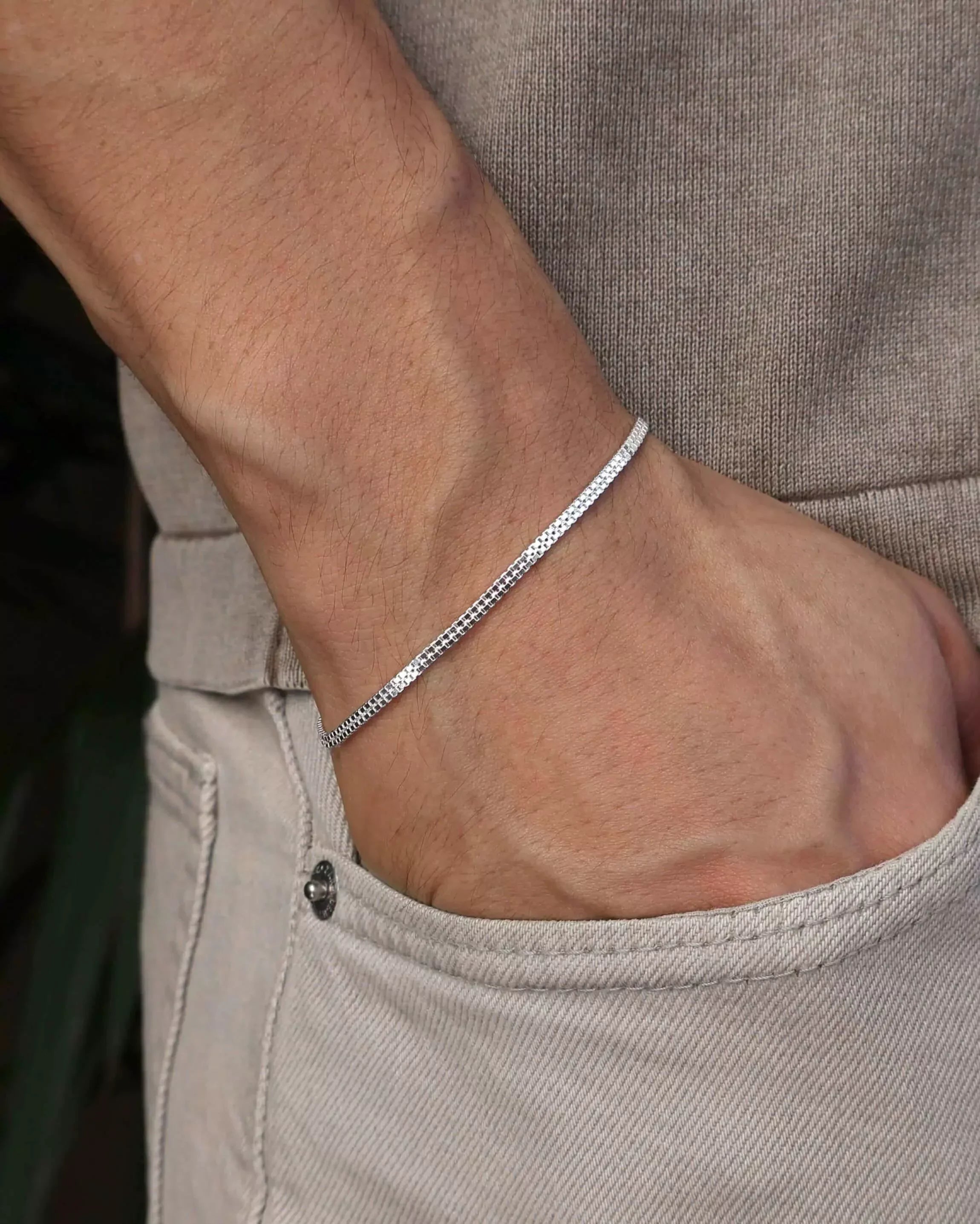 Men's Double Venetian Bracelet in 925 Silver