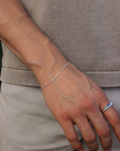 Men's Thin Grumet Bracelet in 925 Silver