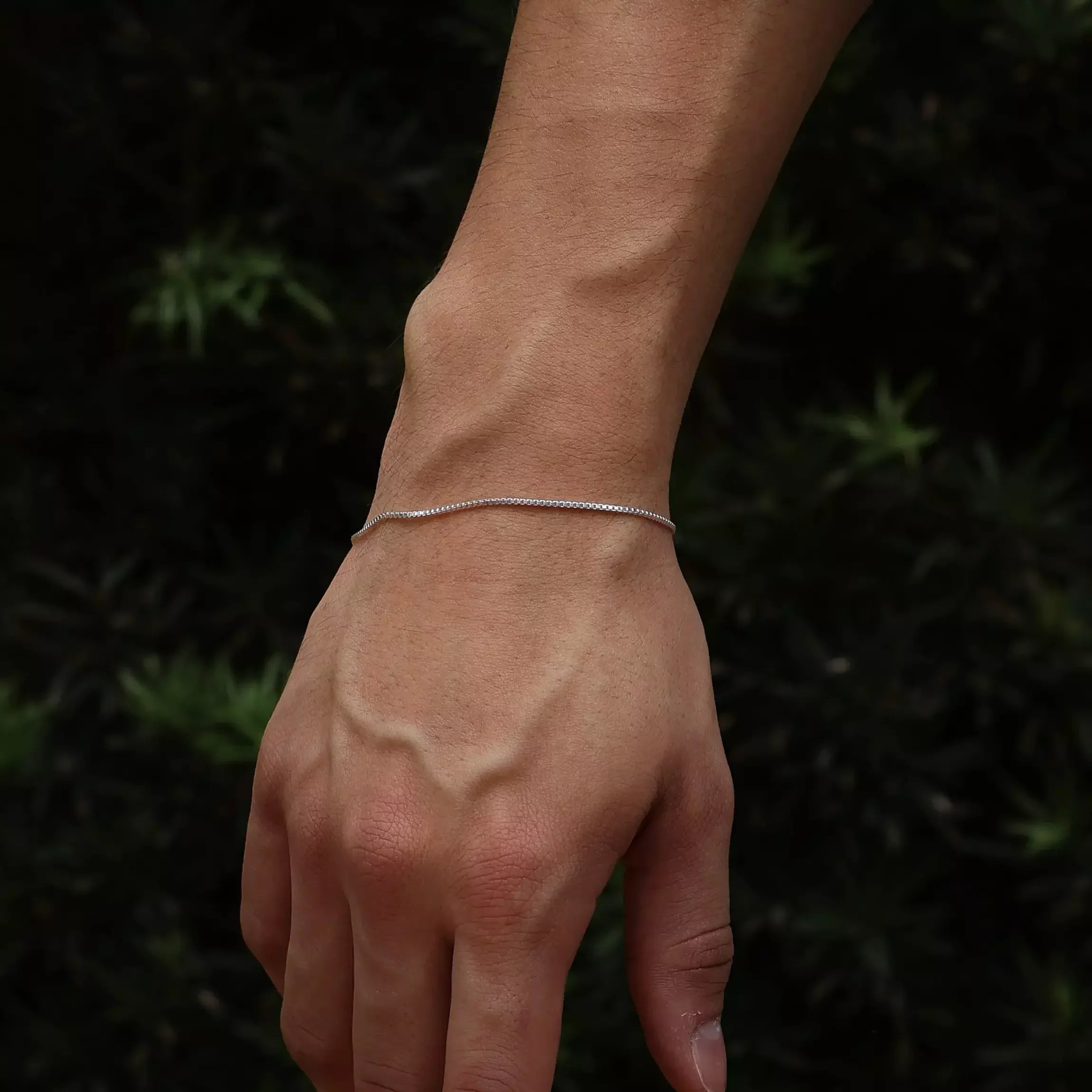 Men's Thin Venetian Bracelet in 925 Silver