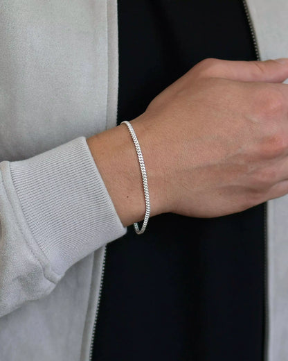 Cuban Grumet Bracelet 3 mm in 925 Silver