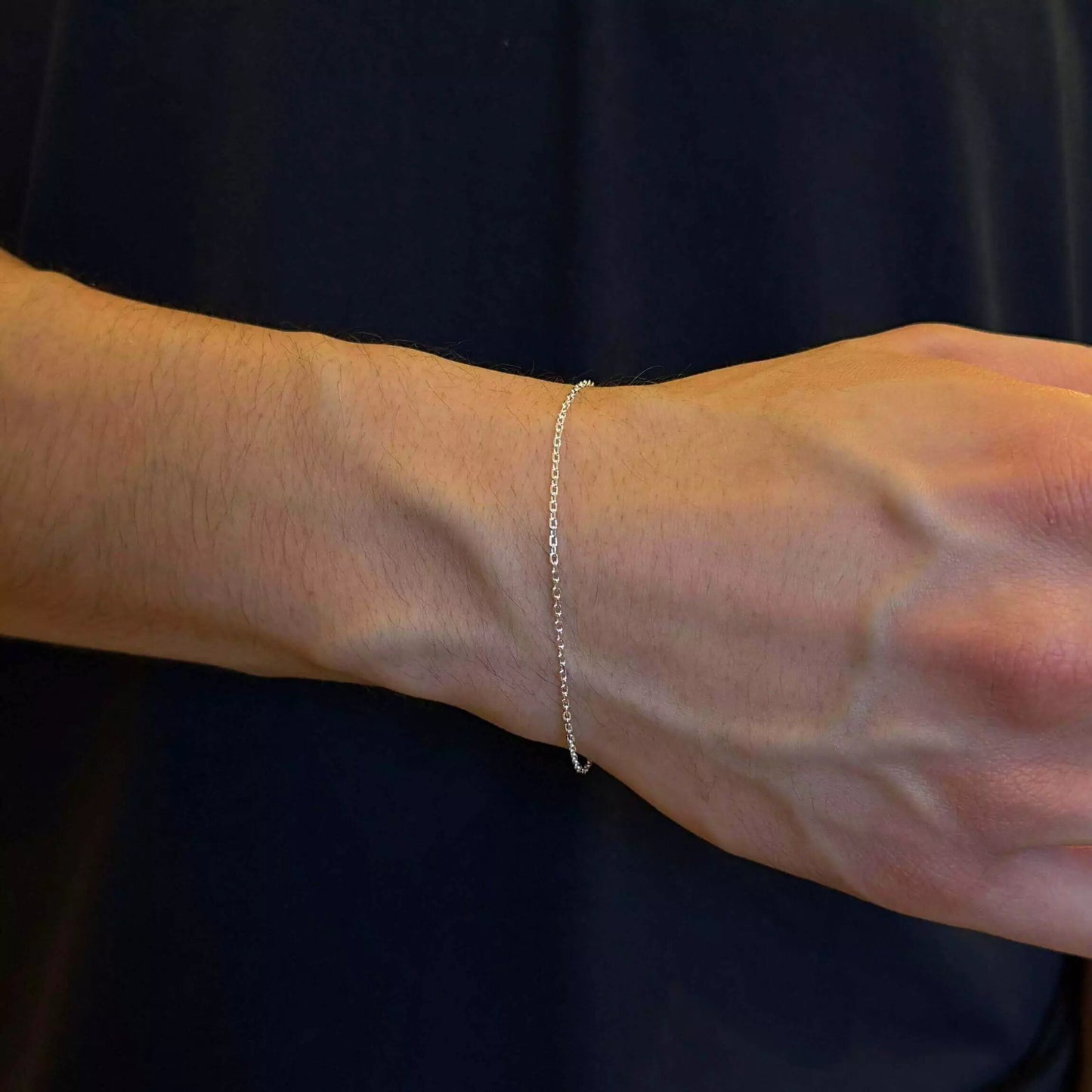 Men's Short Link Silver Bracelet