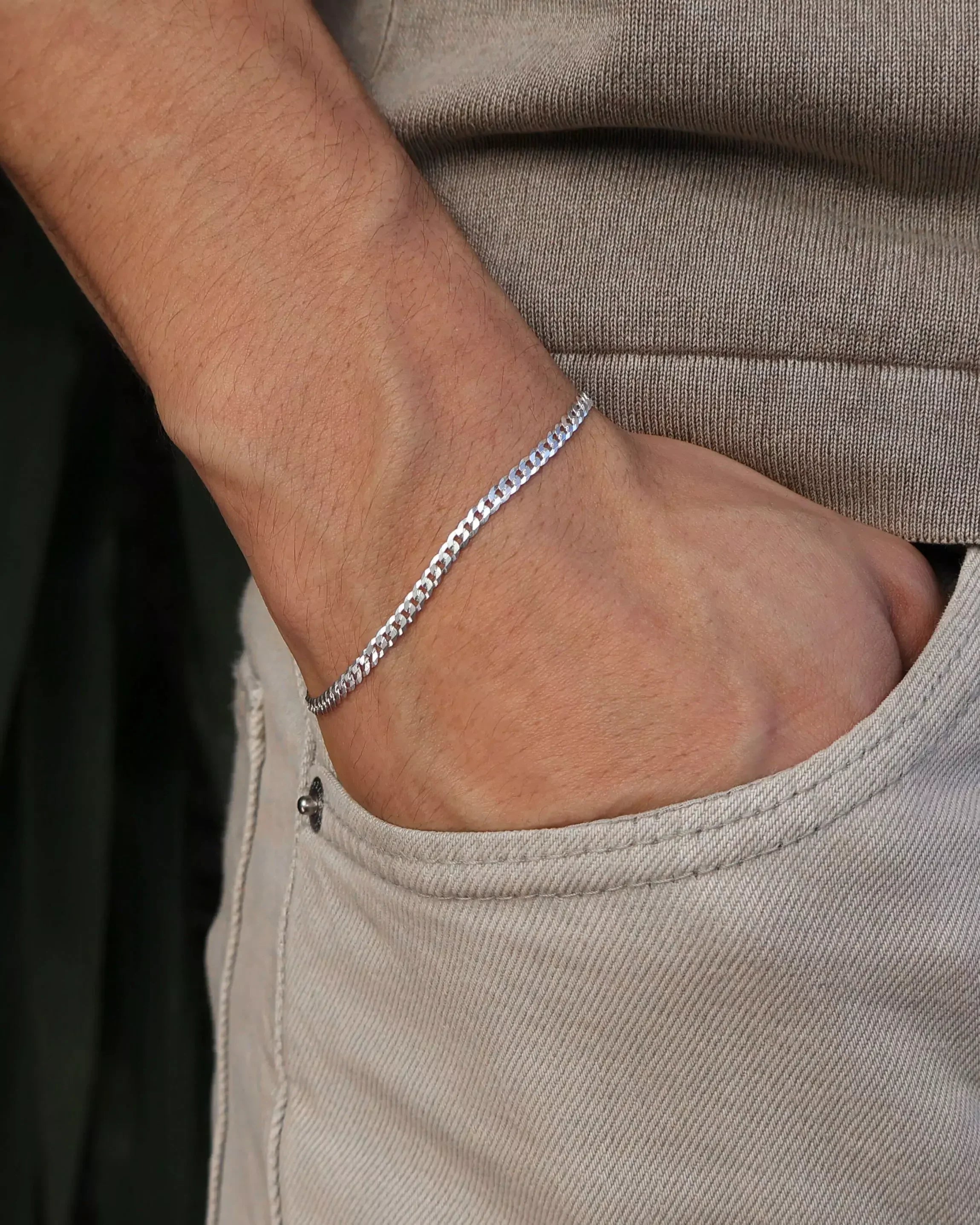 Men's 3mm Grumet Bracelet in 925 Silver
