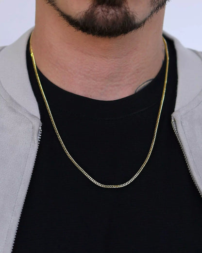 2mm 925 Sterling Silver Grumet Chain – 18k Gold Plated