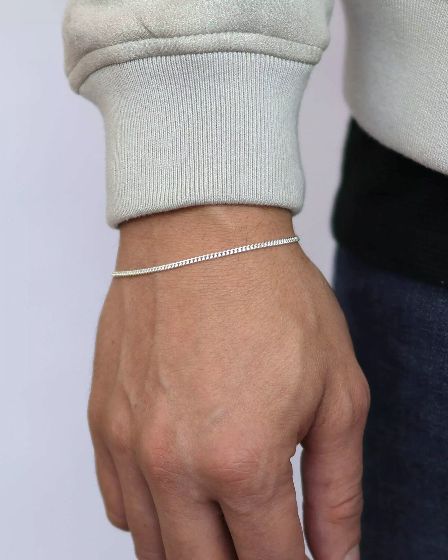 Cuban Grumet bracelet 2 mm in 925 silver