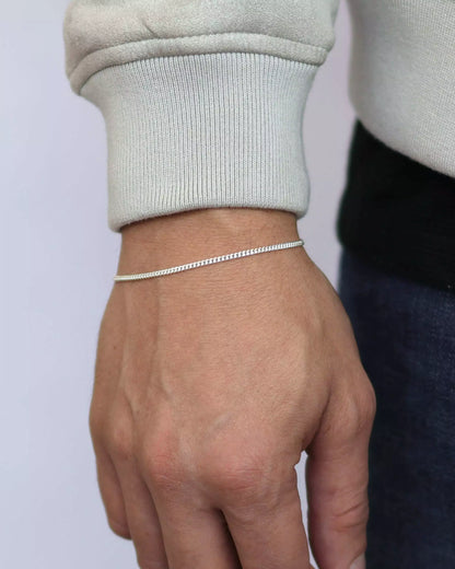 Cuban Grumet bracelet 2 mm in 925 silver
