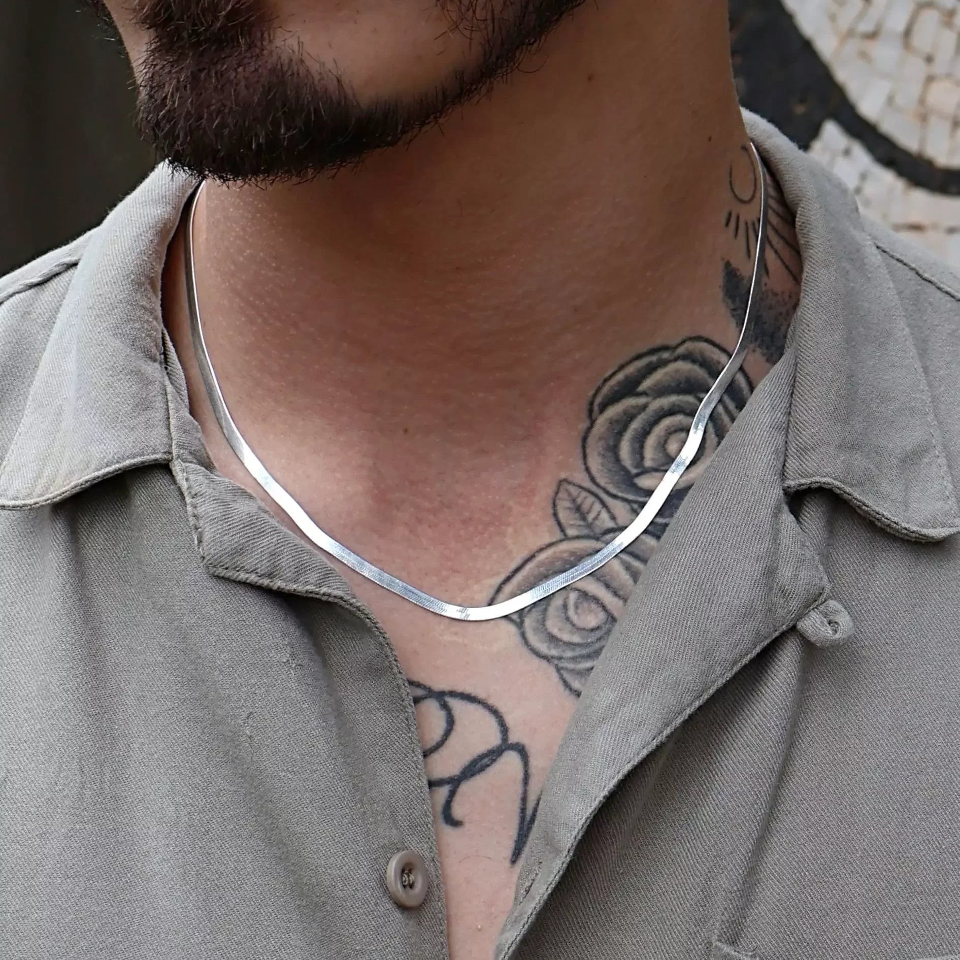 Men's Thick Rolled Chain in 925 Silver