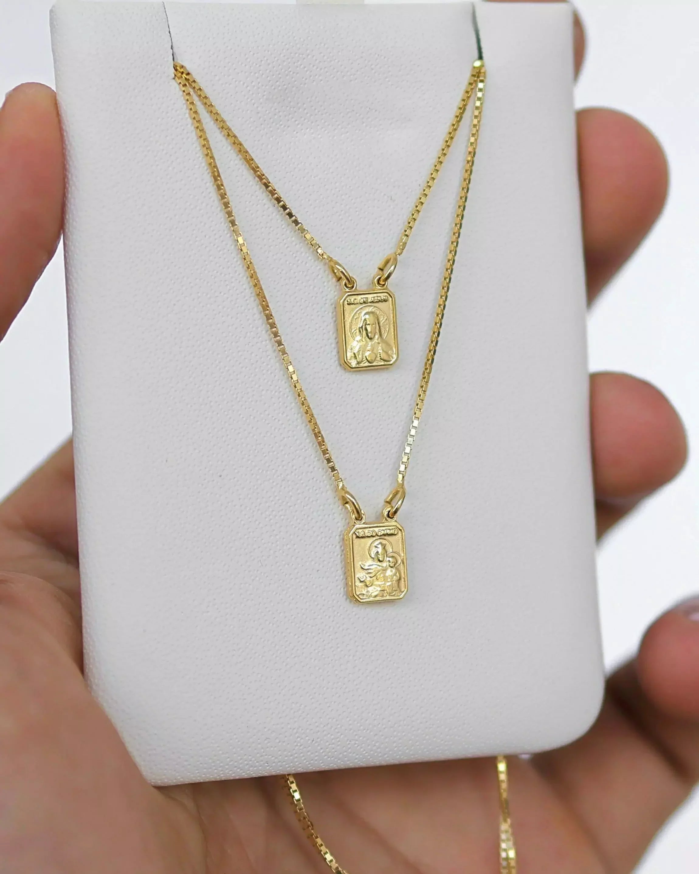 Scapular Necklace in 925 Sterling Silver – 18k Gold Plated