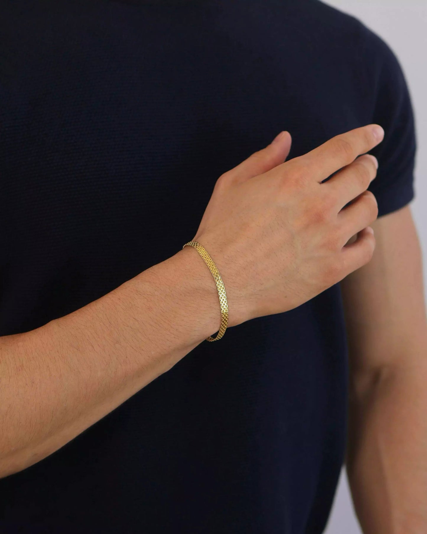 Herringbone Bracelet in 925 Sterling Silver – 18k Gold Plated