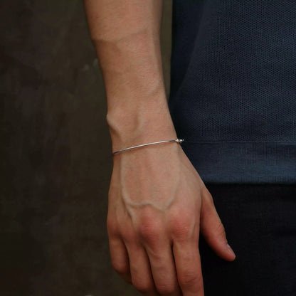 Men's Thin Silver Bracelet