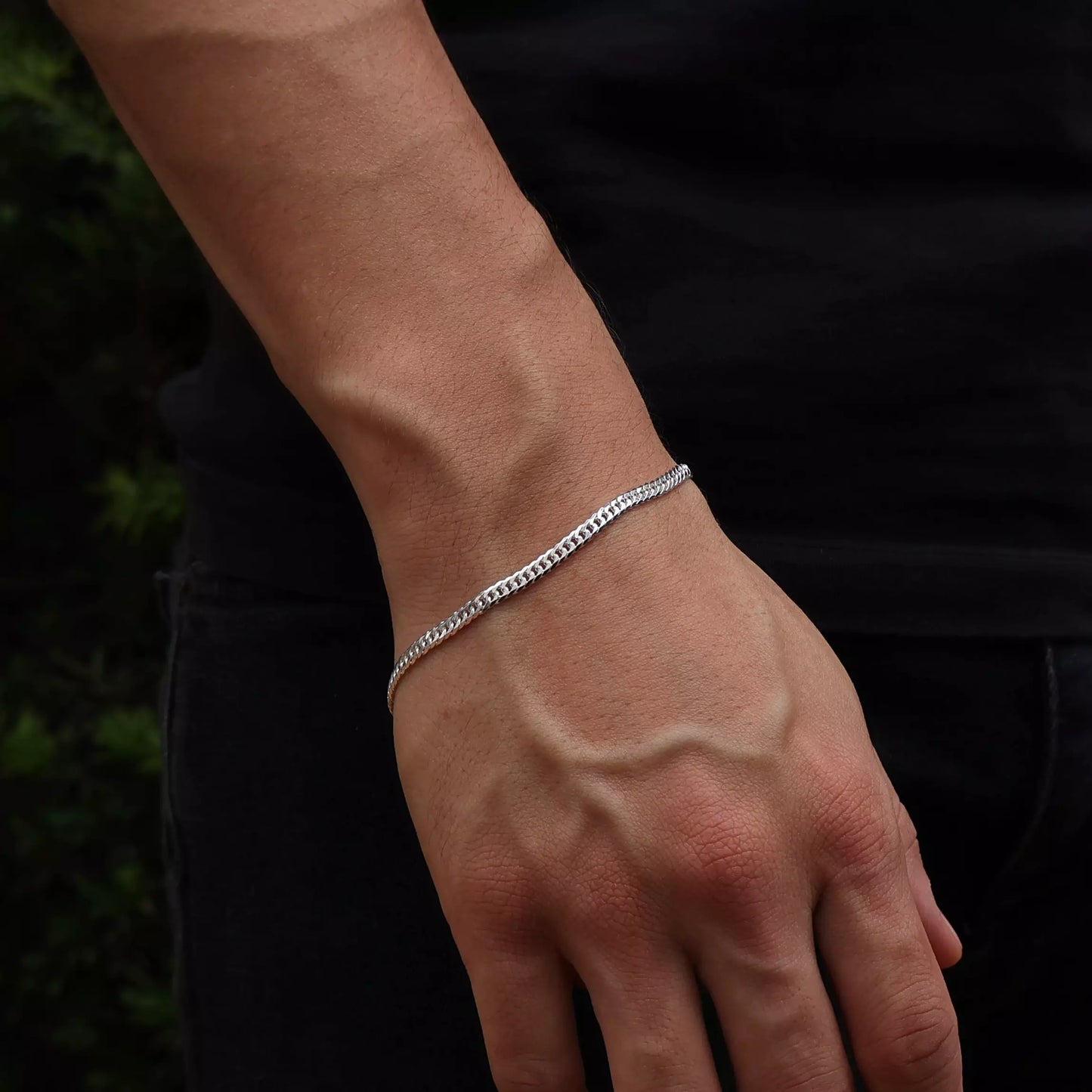 Double Link Grumet Bracelet 4mm in 925 Silver