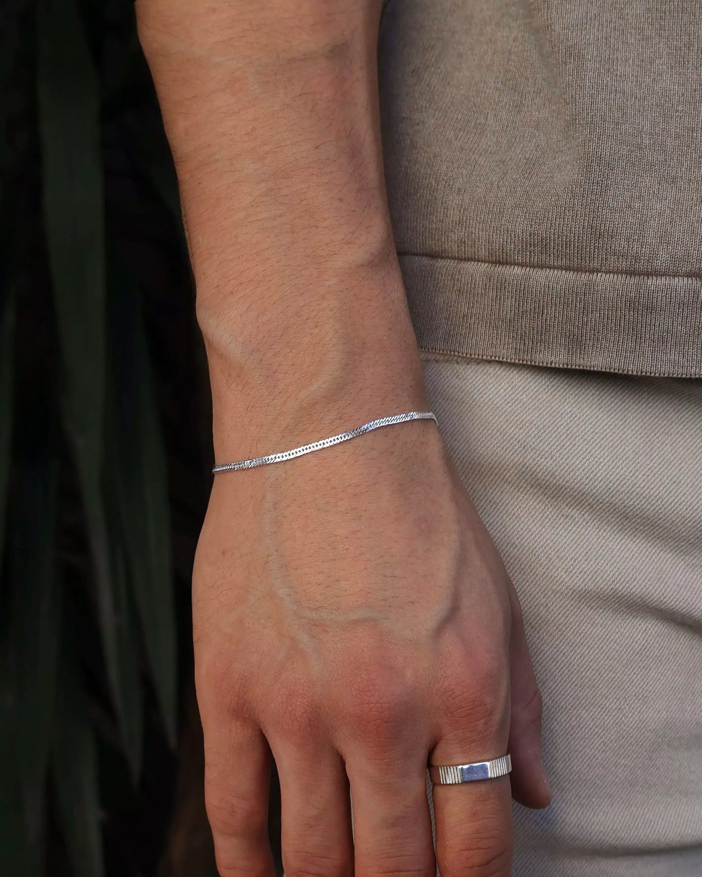 Men's Double Link Grumet Bracelet in Silver