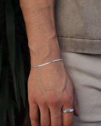 Men's Double Link Grumet Bracelet in Silver