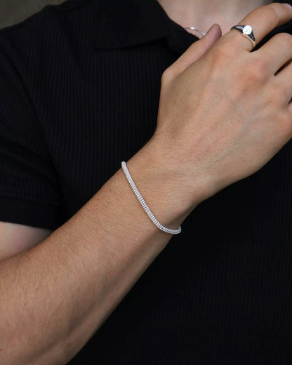 Fizzy Round Men's Bracelet in 925 Silver