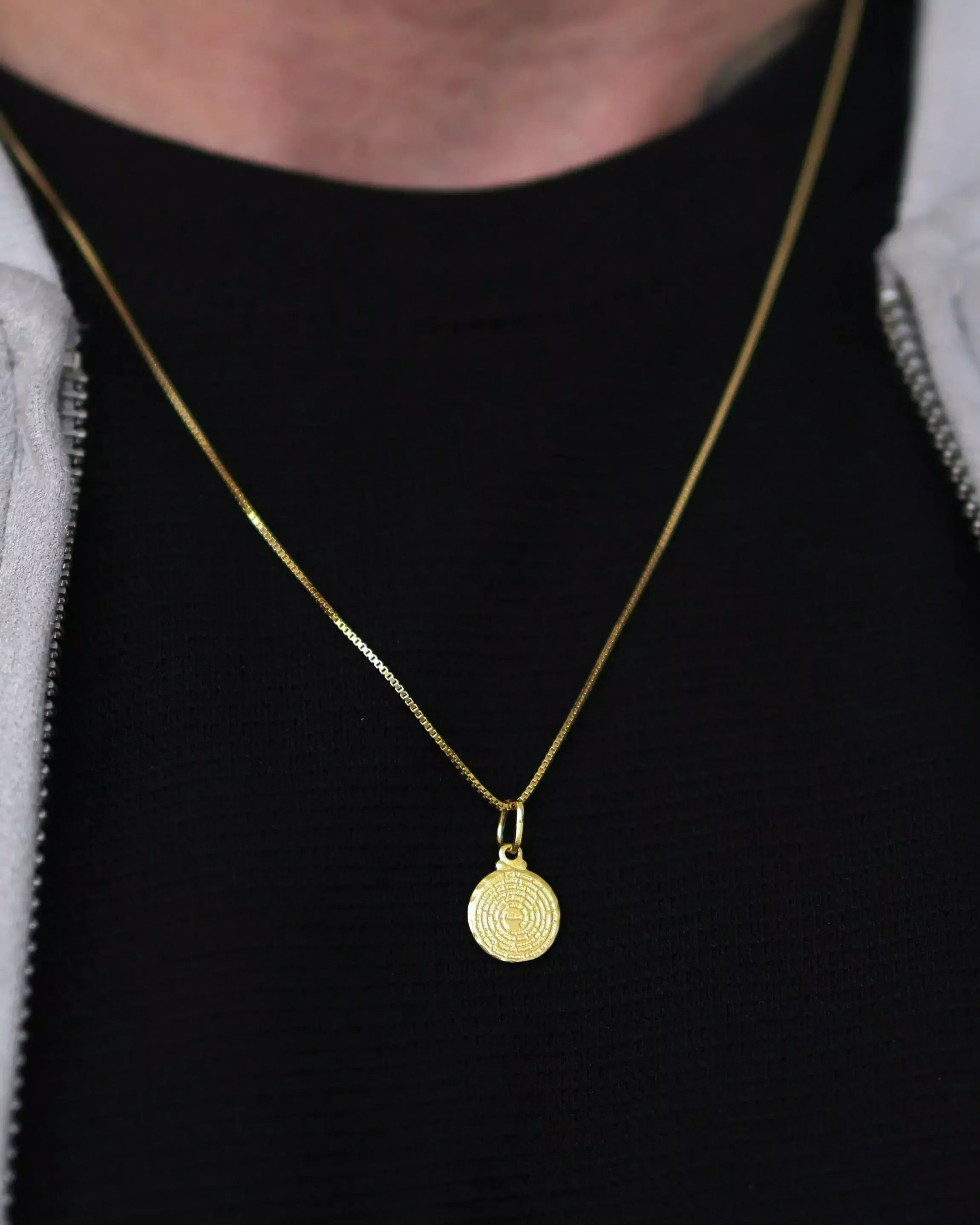 Lord’s Prayer Medal Necklace in 925 Sterling Silver – 18k Gold Plated