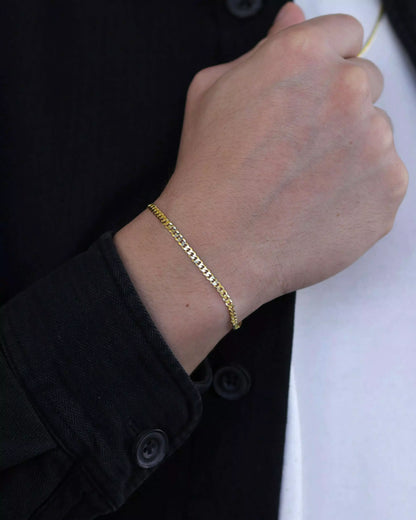 3mm 925 Sterling Silver Grumet Bracelet – 18k Gold Plated