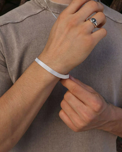 Fizzy Flat XL Men's Bracelet in 925 Silver