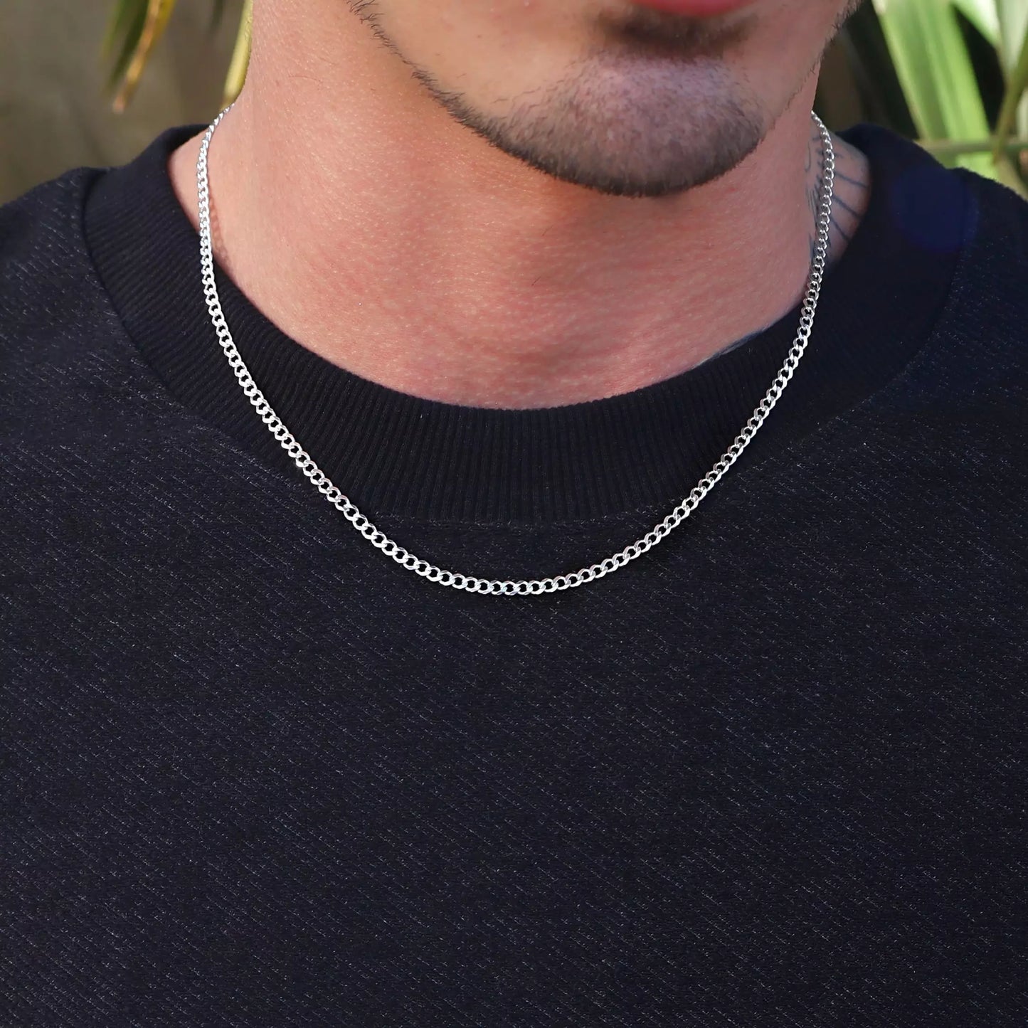 Men's 3 mm Grumet Chain in Sterling 925 Silver