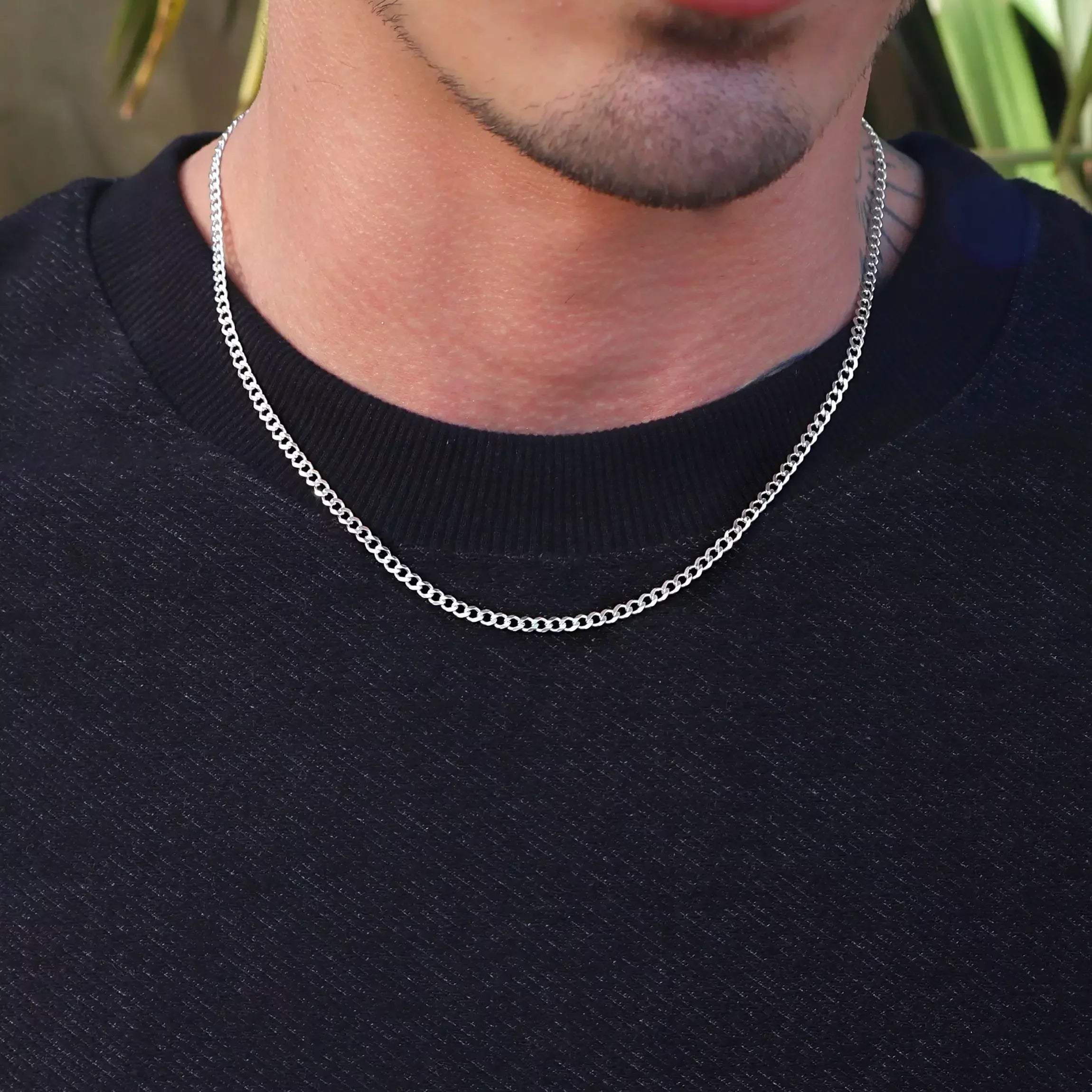 Men's 3 mm Grumet Chain in Sterling 925 Silver