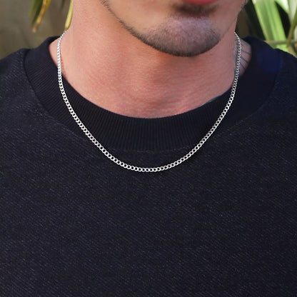 Men's 3 mm Grumet Chain in Sterling 925 Silver