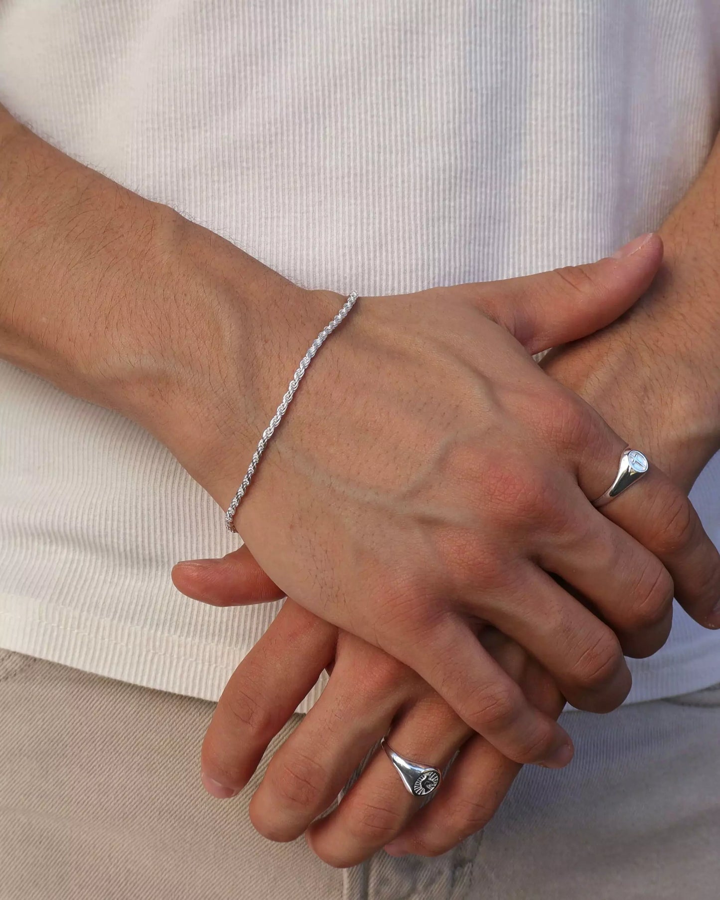 Men's Baiano Cord Bracelet in 925 Silver