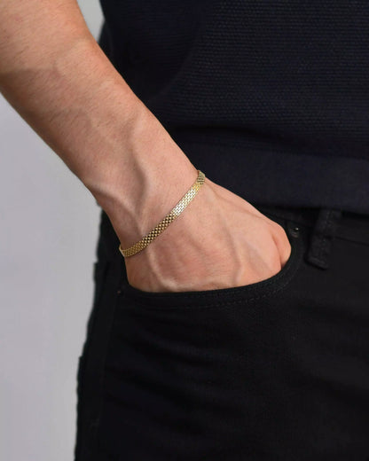 Herringbone Bracelet in 925 Sterling Silver – 18k Gold Plated