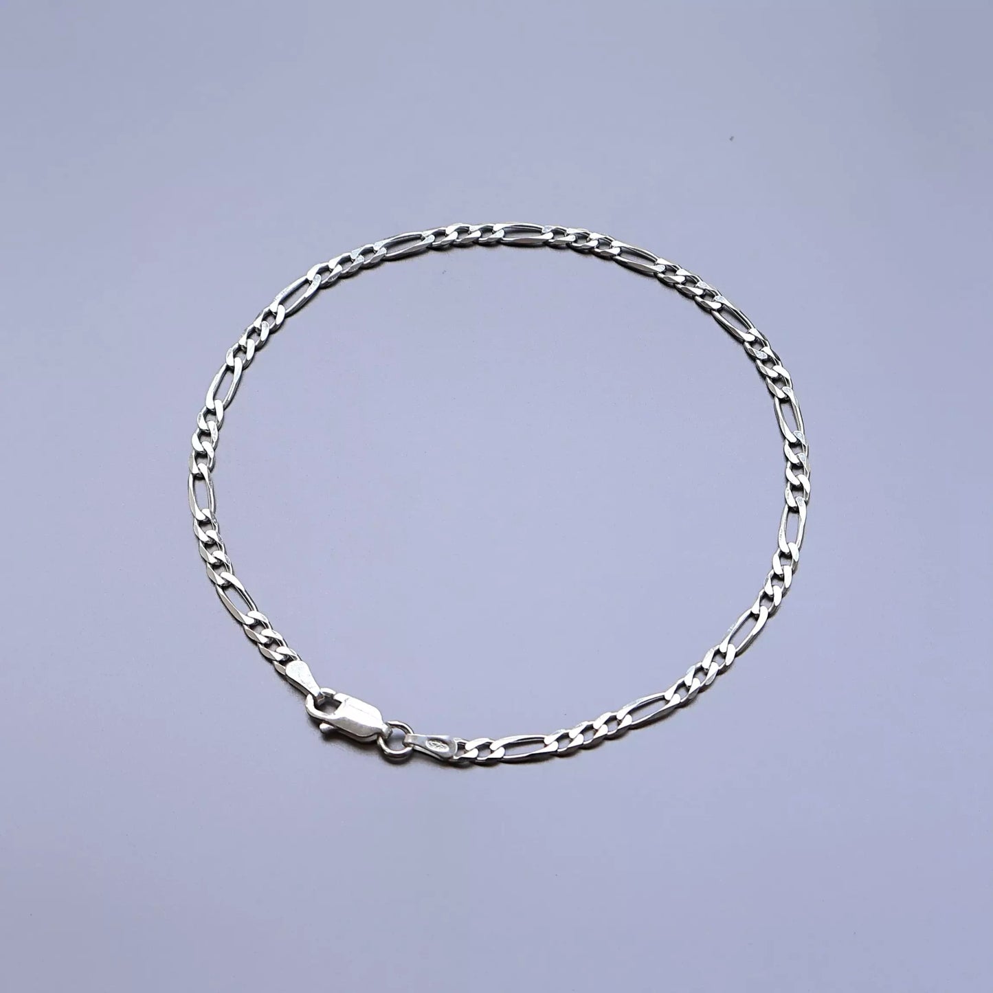 Men's 3 mm Figaro Bracelet in 925 Silver