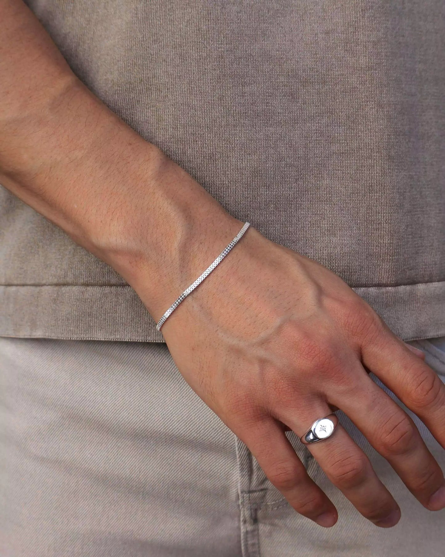 Men's Double Venetian Bracelet in 925 Silver