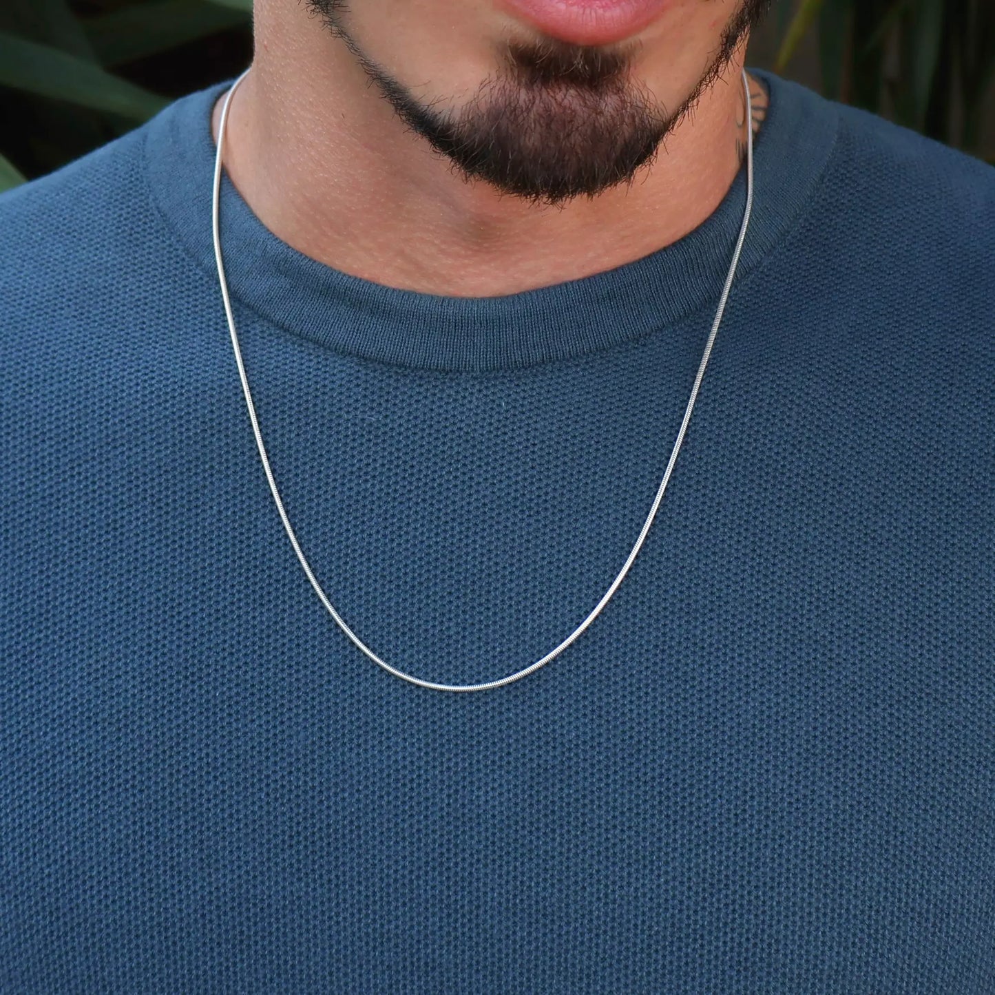 Men's Thin Rope Chain in 925 Silver