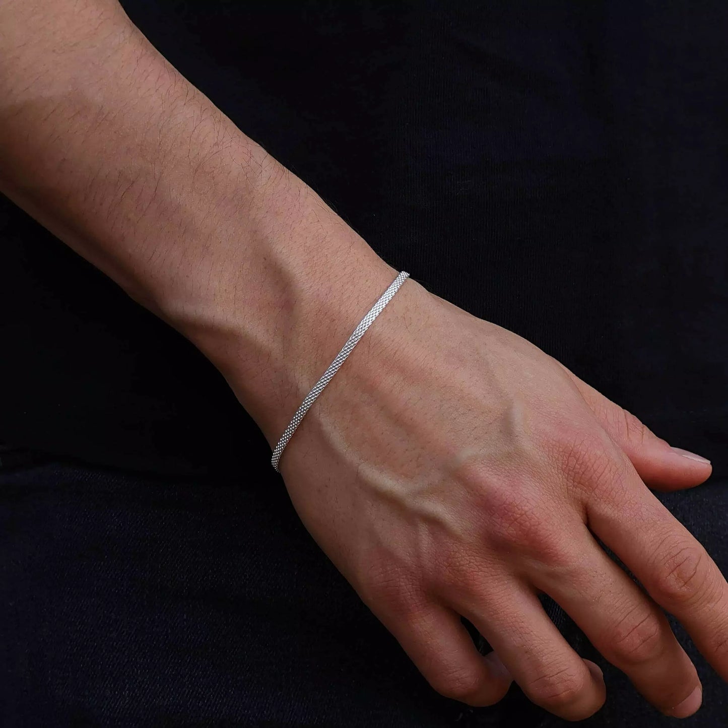 Fizzy Flat Men's Bracelet in 925 Silver