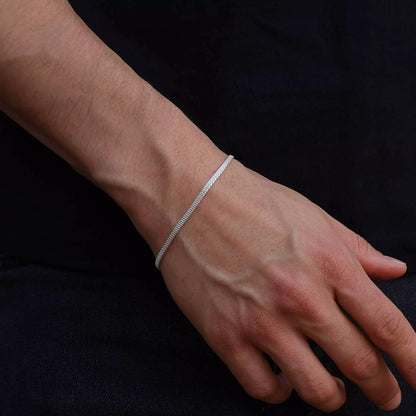 Fizzy Flat Men's Bracelet in 925 Silver