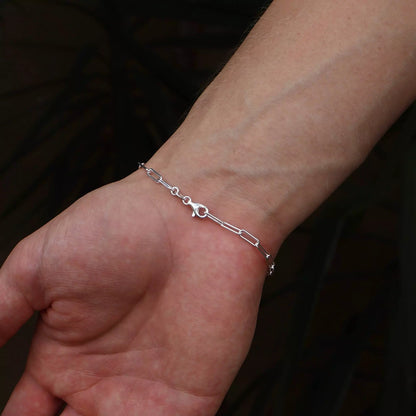 Men's Long Link Bracelet in 925 Silver
