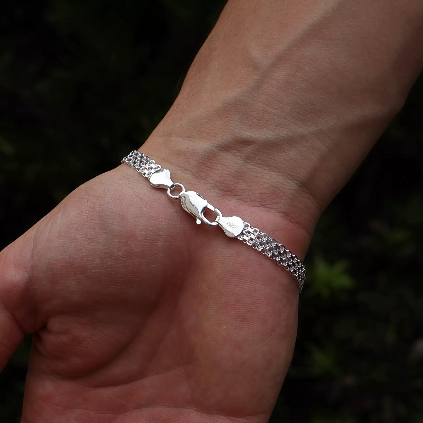 Men's XL Treadmill Bracelet in 925 Silver