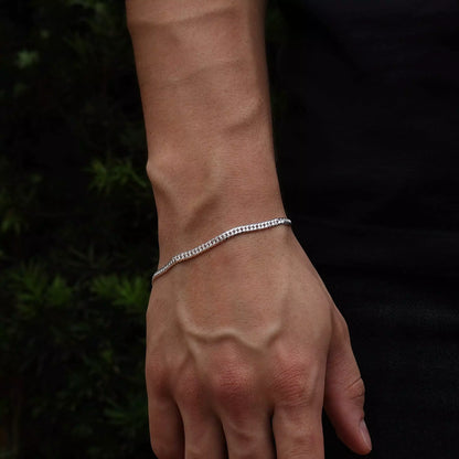 Double Link Grumet Bracelet 4mm in 925 Silver