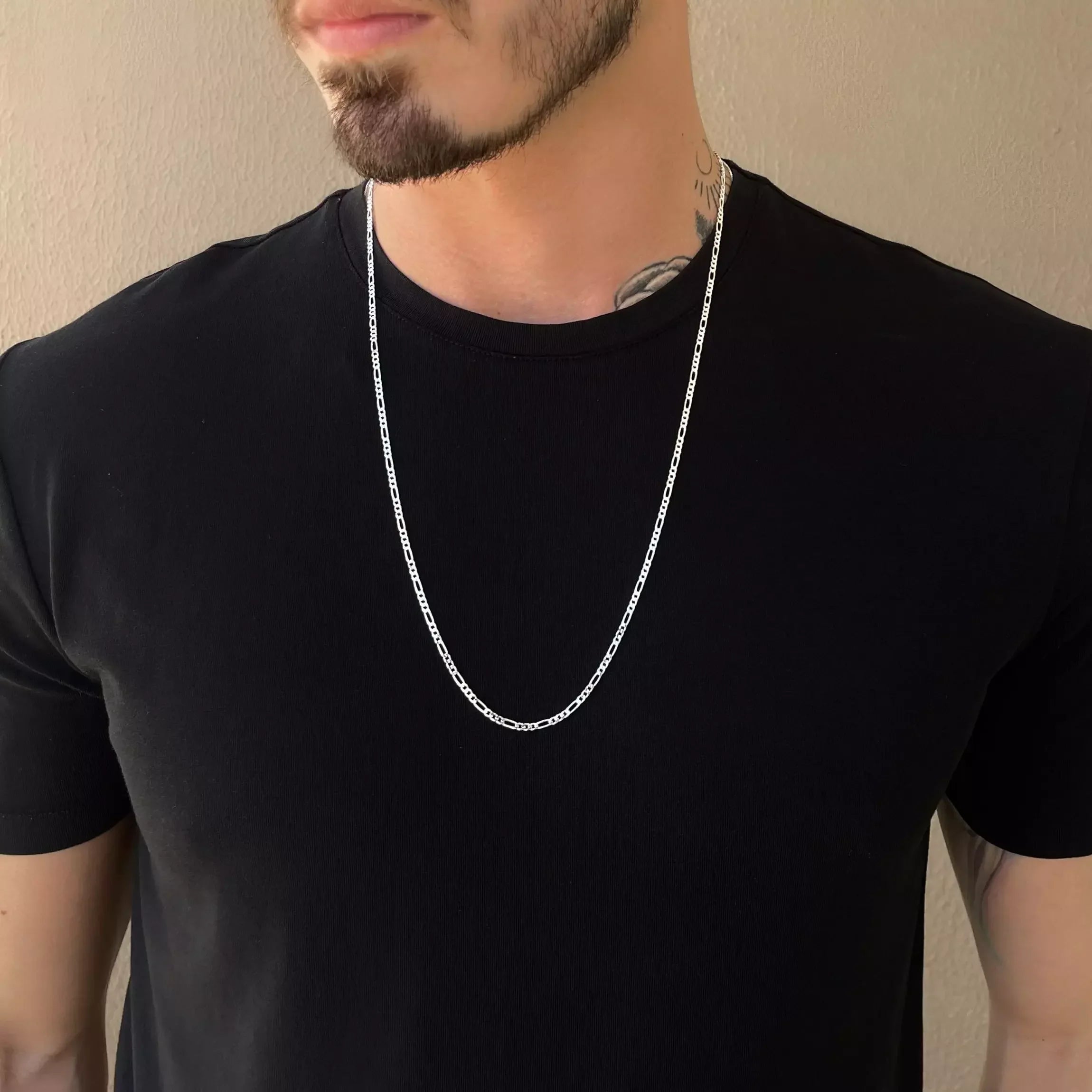 Men's Figaro Chain 2 mm in 925 Silver