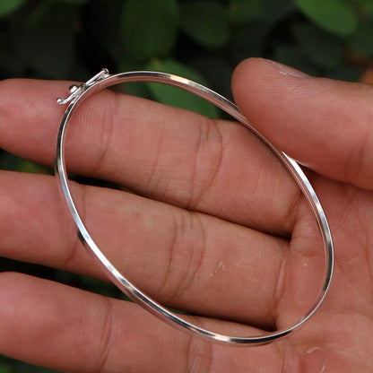 Men's Square 2D Silver Bracelet