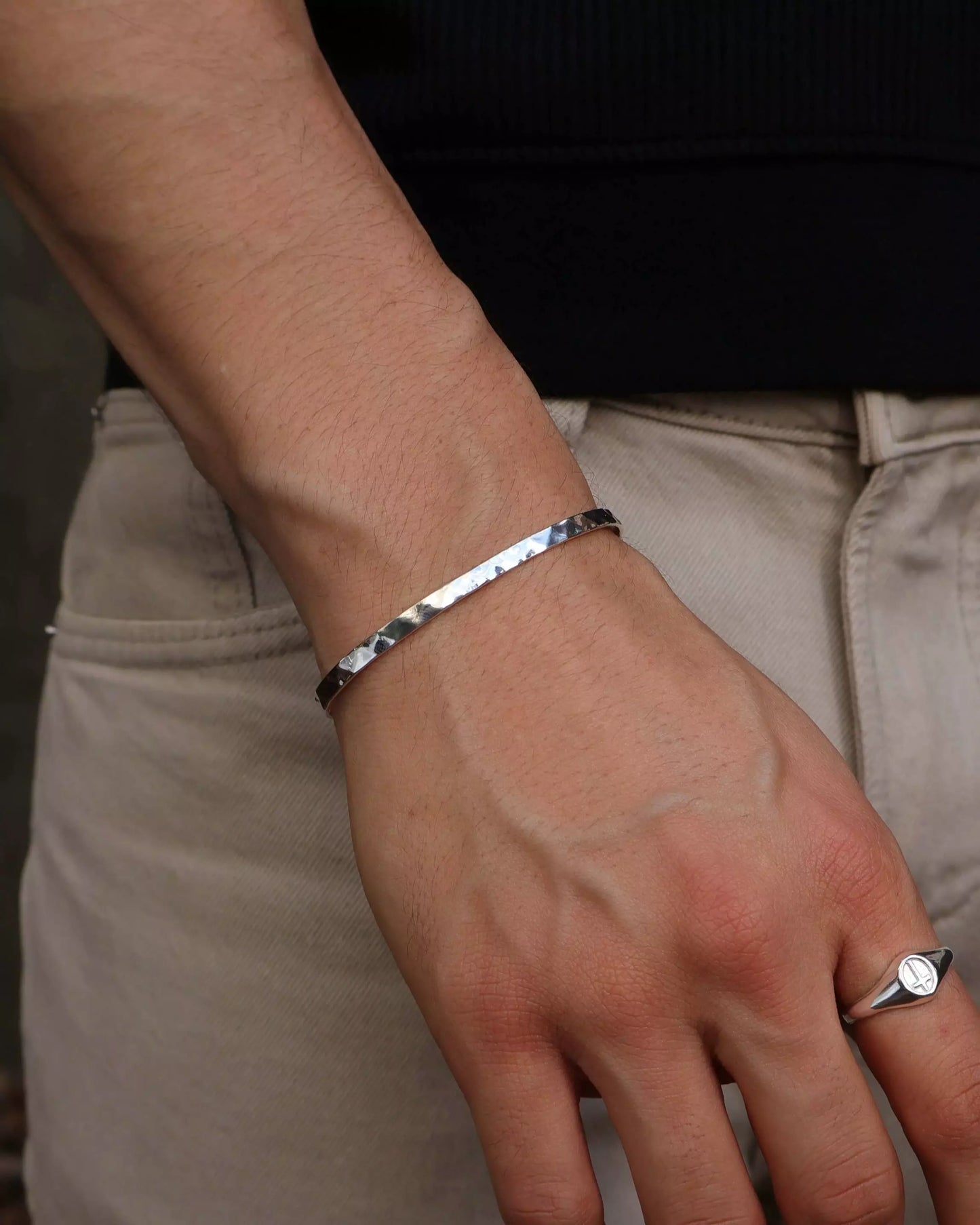 Men's Adjustable Silver Bracelet with Crown