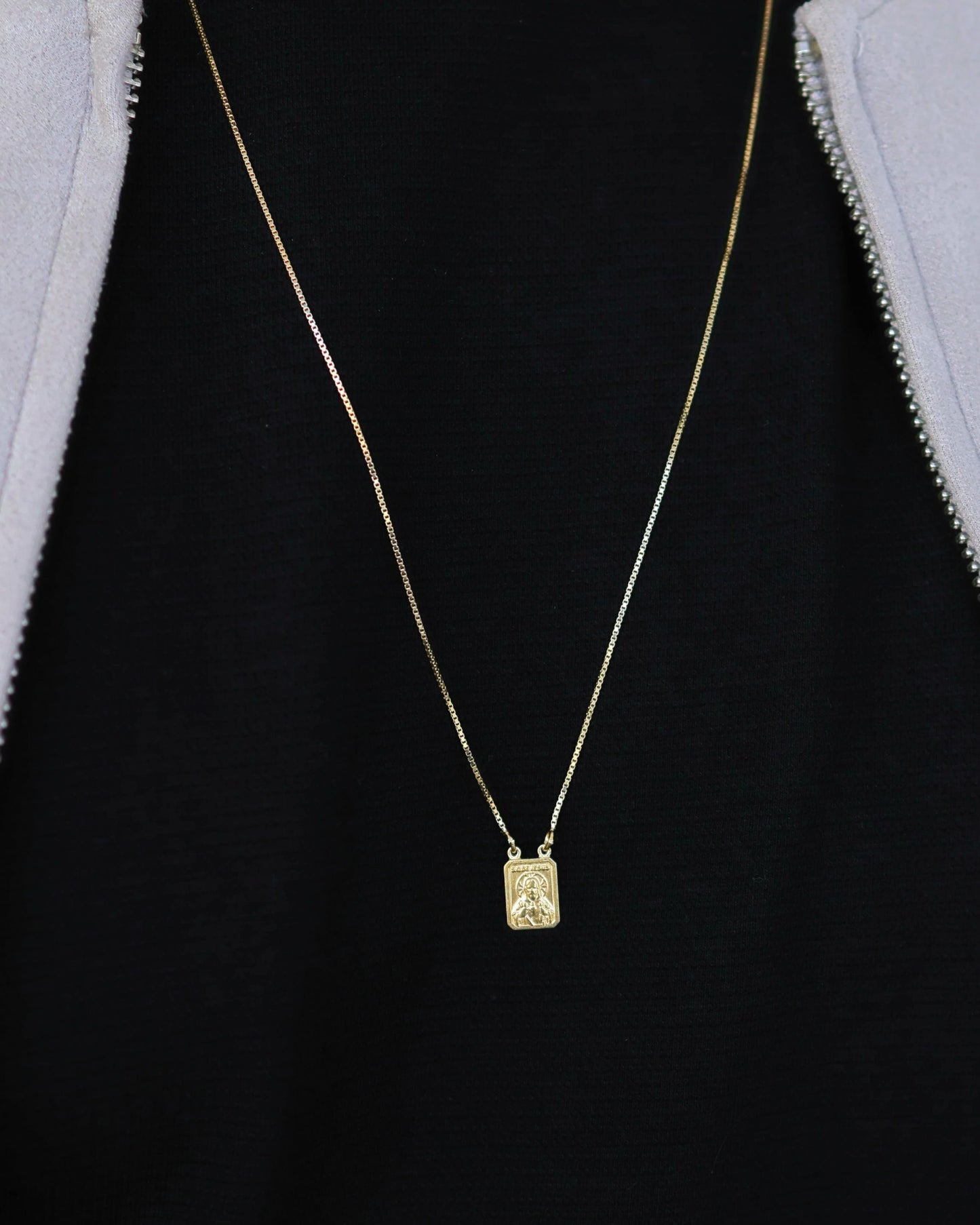 70cm Scapular Necklace in 925 Sterling Silver – 18k Gold Plated