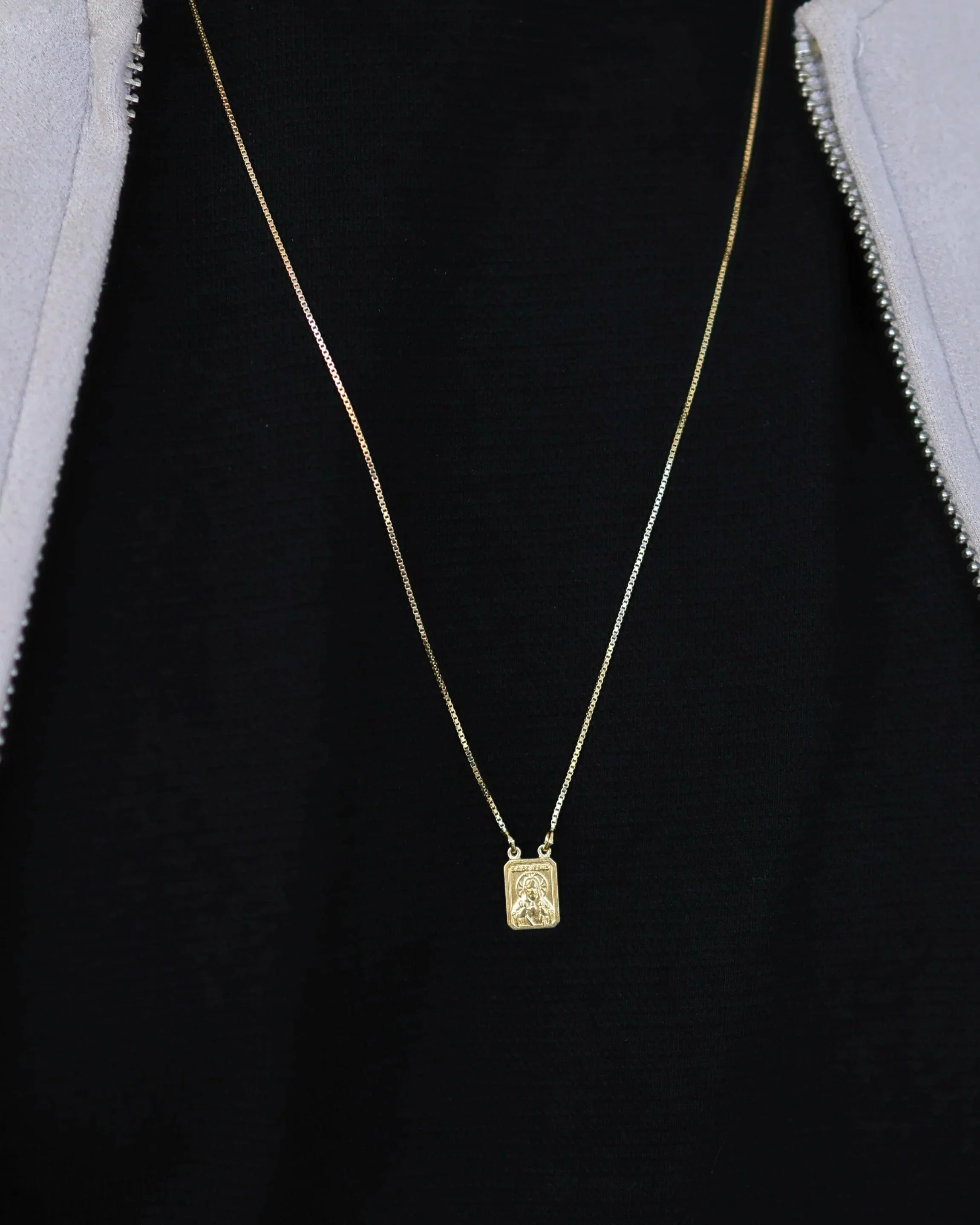 70cm Scapular Necklace in 925 Sterling Silver – 18k Gold Plated