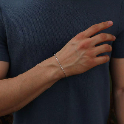 Men's Thin Silver Bracelet
