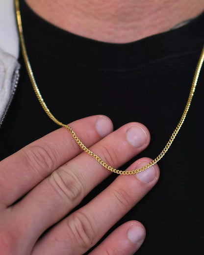 2mm 925 Sterling Silver Grumet Chain – 18k Gold Plated