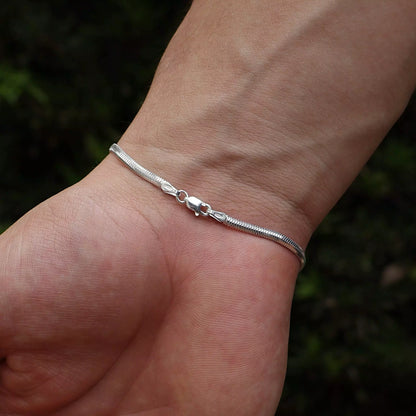 Men's Thin Scale Bracelet in 925 Silver