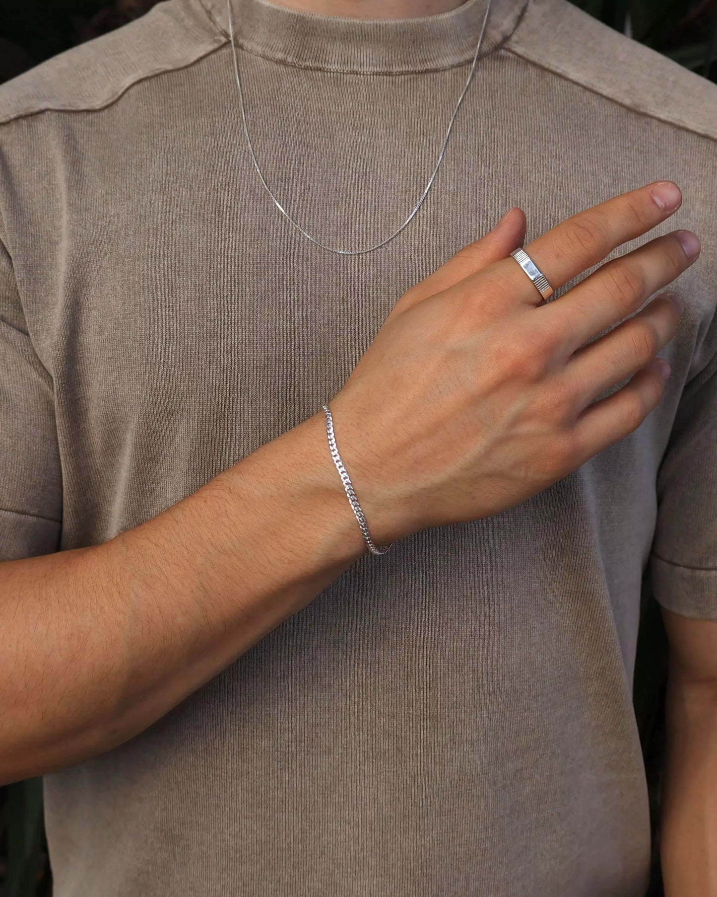 Men's 3mm Grumet Bracelet in 925 Silver