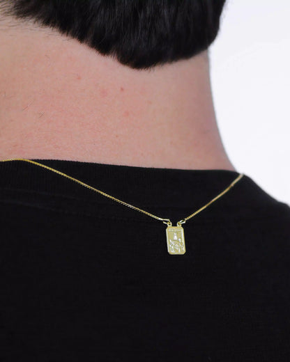 70cm Scapular Necklace in 925 Sterling Silver – 18k Gold Plated