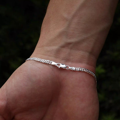 Double Link Grumet Bracelet 4mm in 925 Silver