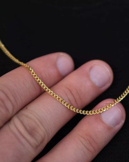 2mm 925 Sterling Silver Grumet Chain – 18k Gold Plated