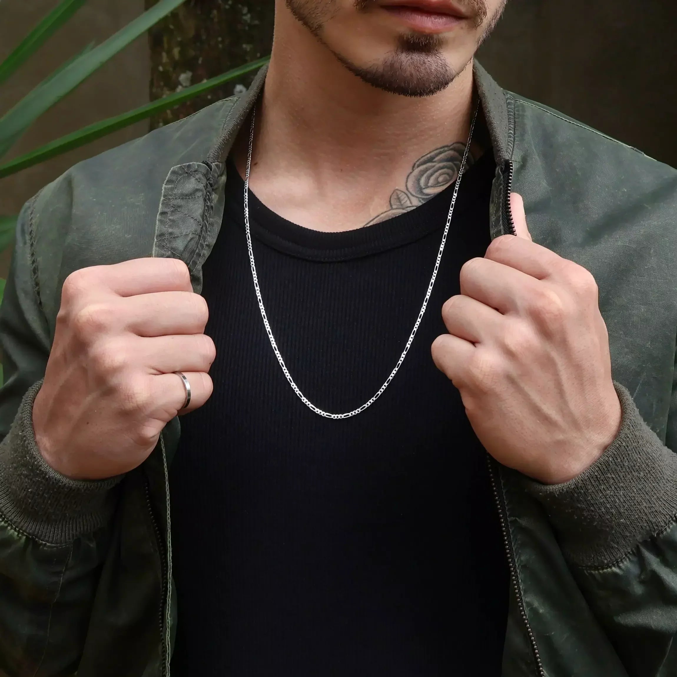 Men's Figaro Chain 2 mm in 925 Silver