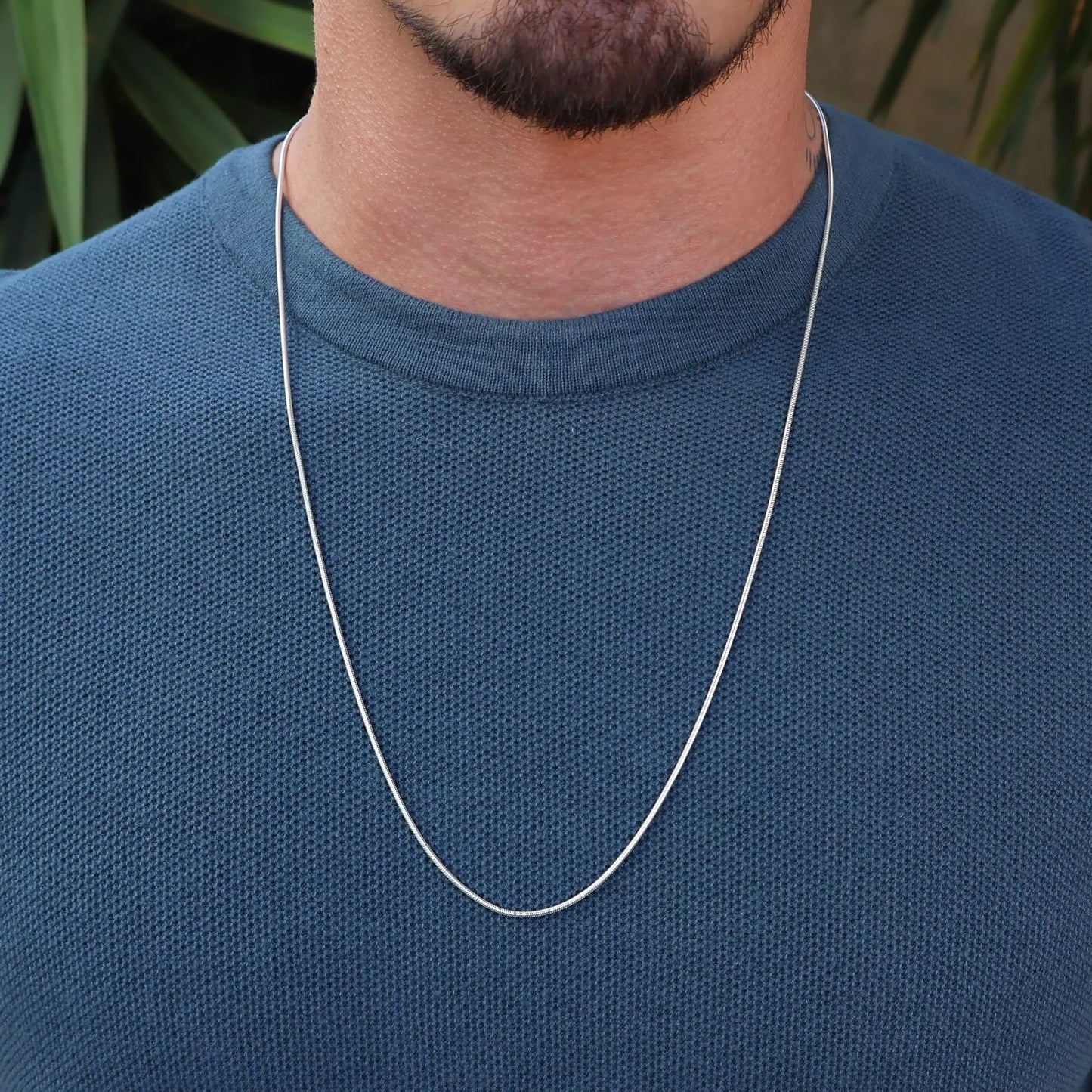 Men's Thin Rope Chain in 925 Silver